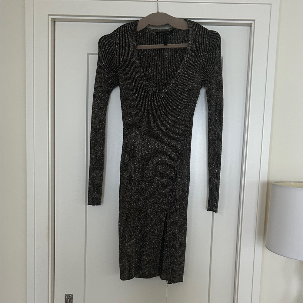 Elegant Black Long Sleeve BCBGMaxazria Dress